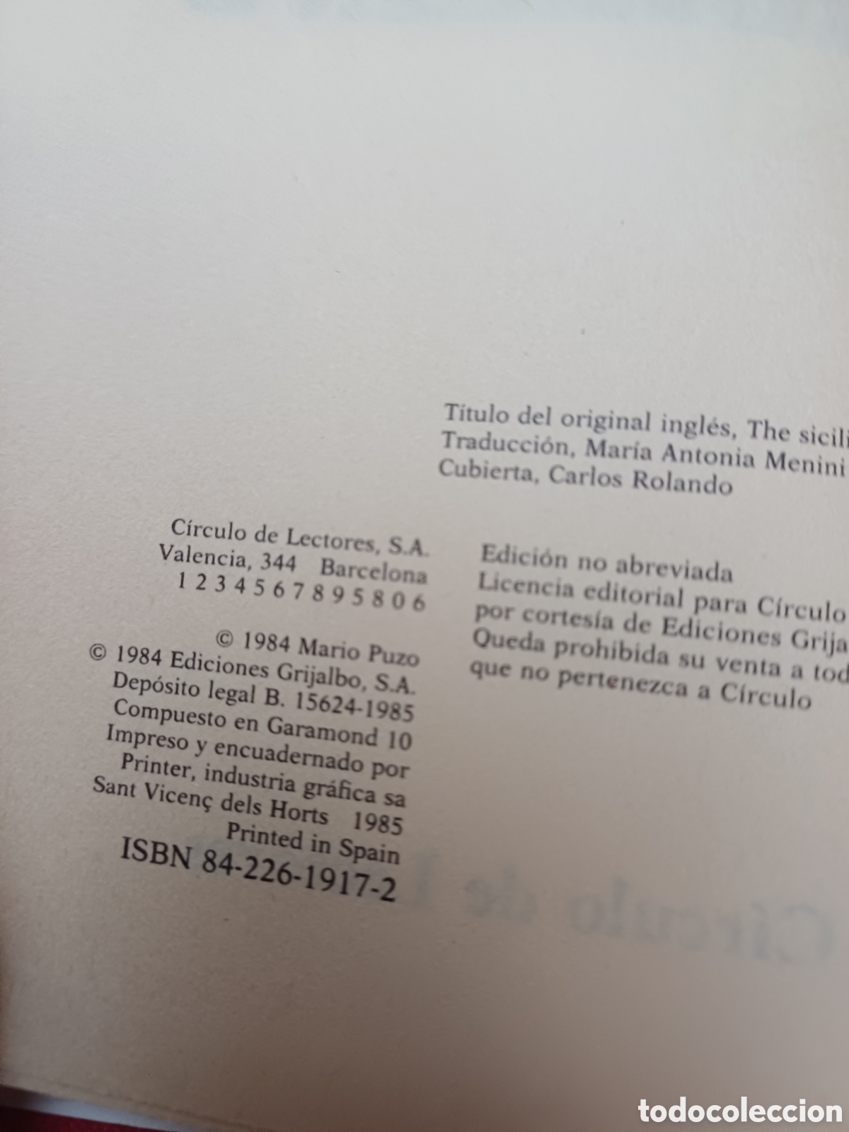 Libros: LIBRO, MARIO PUZO, EL SICILIANO, 1985 - Foto 6
