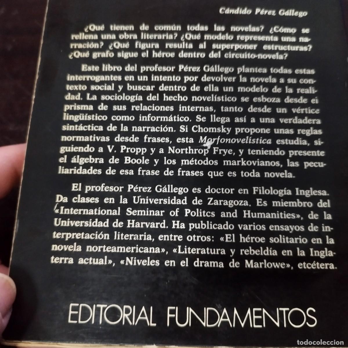Libros: MORFONOVELISTICA / CANDIDO PEREZ GALLEGO / / FUNDAMENTOS / - Foto 7