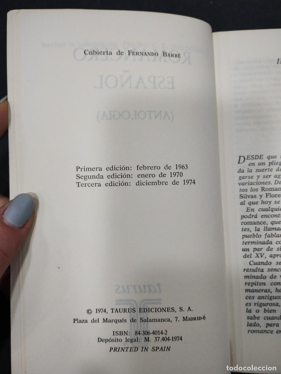 Libros: Romancero espa&ntilde;ol Antolog&iacute;a Taurus - Foto 2