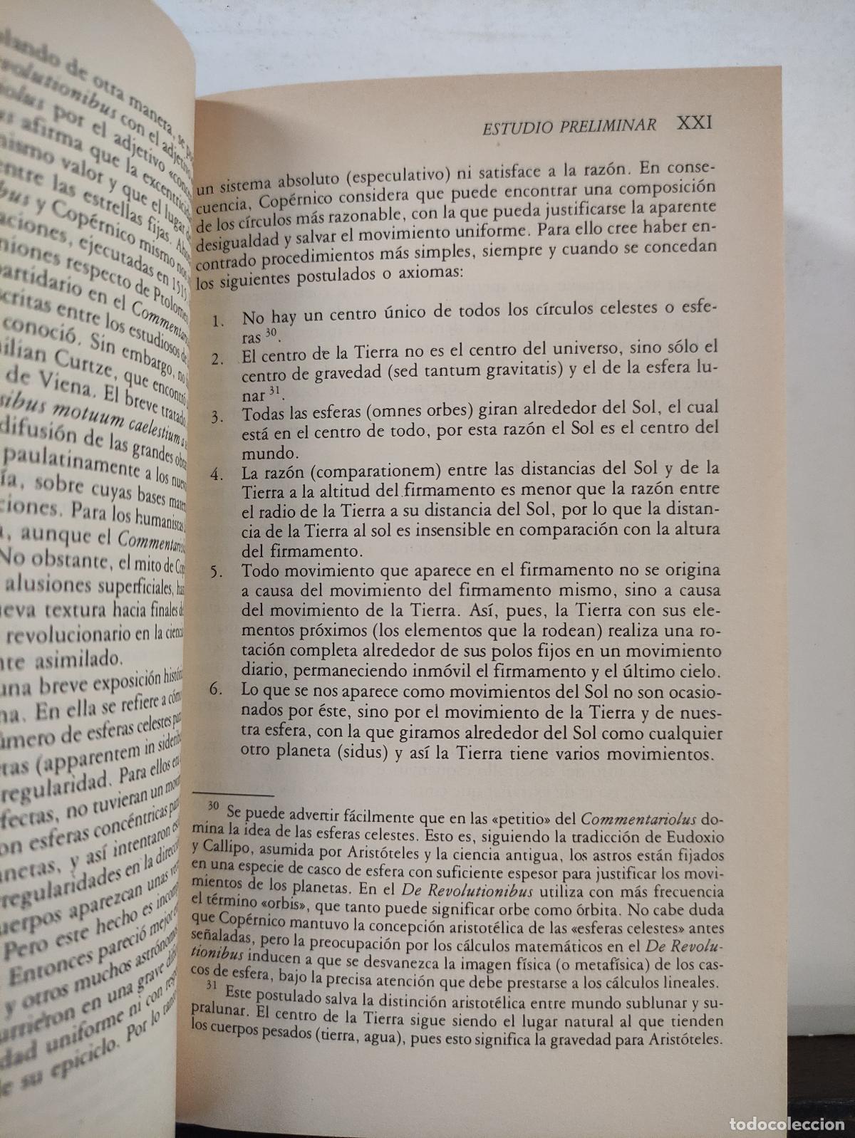 Libros: SOBRE LAS REVOLUCIONES - DE LOS ORBES CELESTES - NICOLAS COPERNICO - Foto 2
