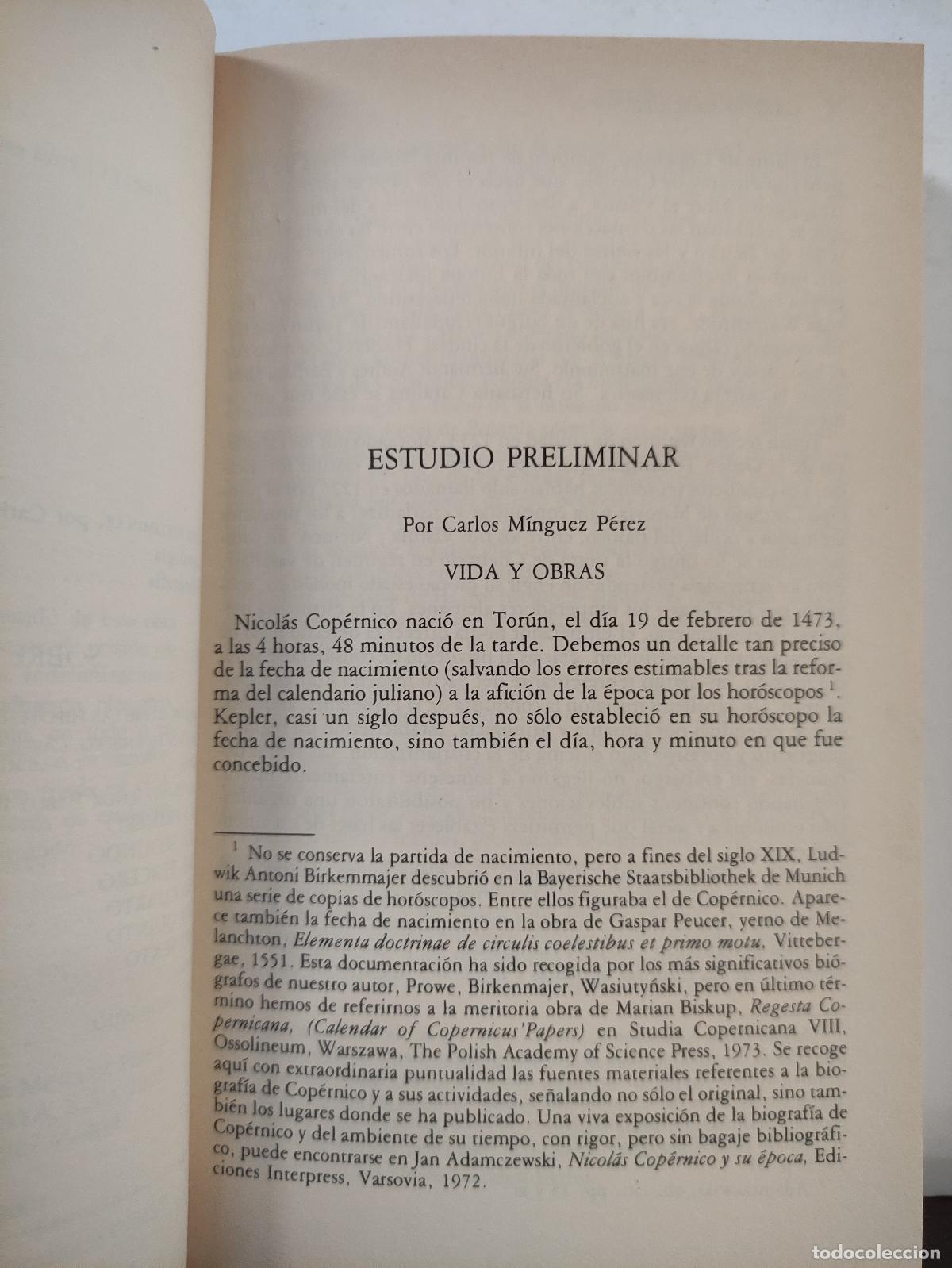 Libros: SOBRE LAS REVOLUCIONES - DE LOS ORBES CELESTES - NICOLAS COPERNICO - Foto 3
