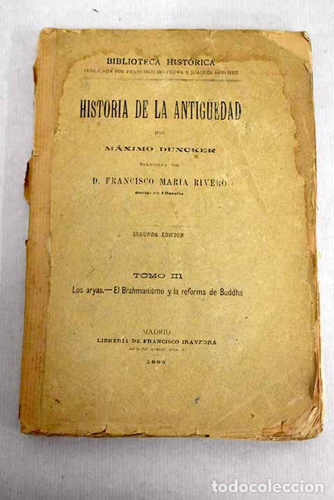 Libros: Historia de la antiguedad, tomo III: Los aryas, El brahmamismo y la reforma de Buda