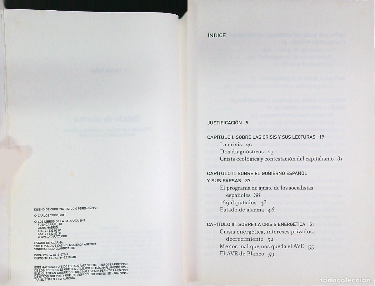 Libros: ESTADO DE ALARMA - CARLOS TAIBO - 2011 - MADRID - Foto 2