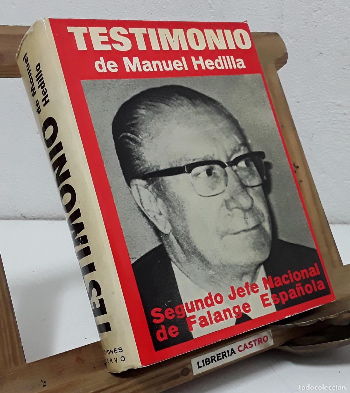 Libros: Testimonio. Manuel Hedilla - Manuel Hedilla - Foto 1