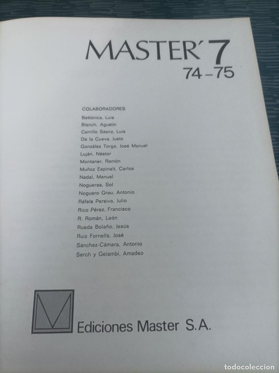Libros: MASTER7. 74-75, VARIOS COLABORADORES, EDICIONES MASTER,1974,623 PAG. - Foto 2