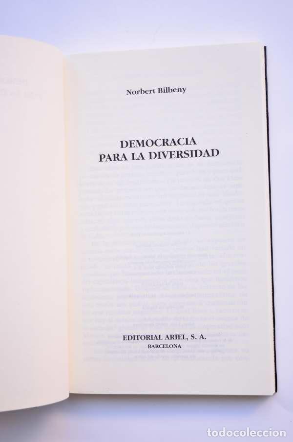 Libros: Democracia para la diversidad - BILBENY, Norbert - Foto 2