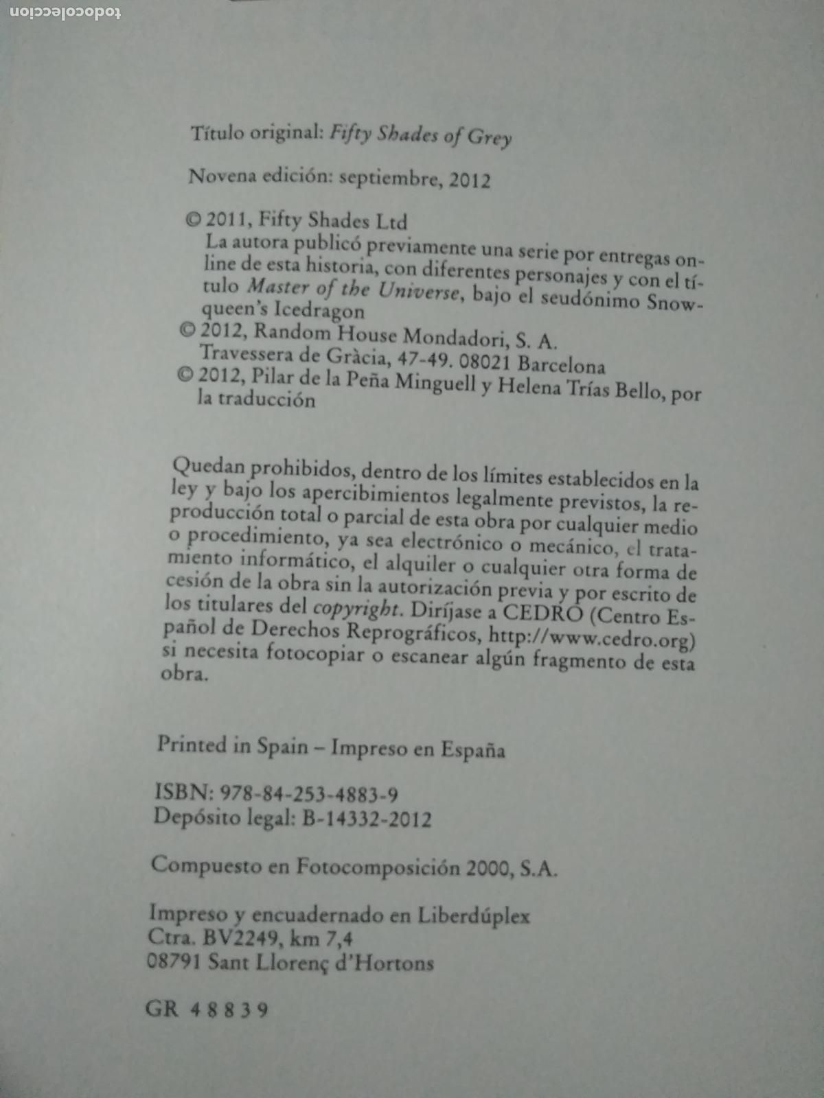 Libros: Cincuenta sombras de Grey E.L. James L.24781-68 - Foto 3