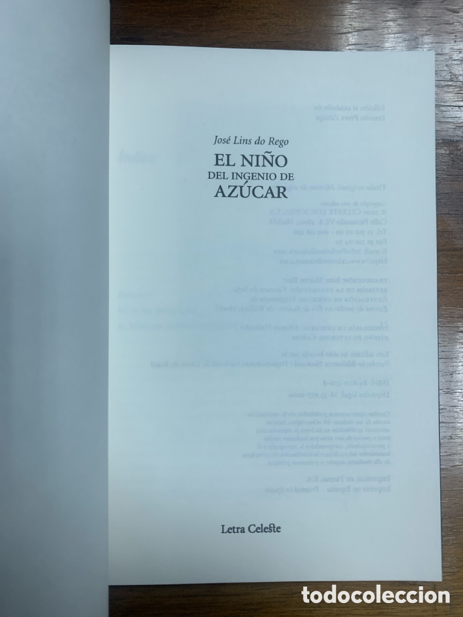 Libros: El Ni&ntilde;o Del Ingenio De Az&uacute;car, Jos&eacute; Lins do Rego - LETRA CELESTE 2000 - Foto 2