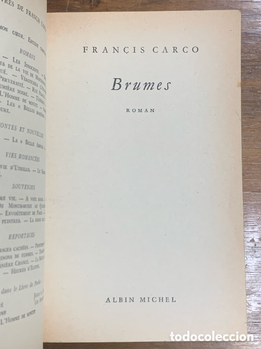Libros: Brumes, Francis Carco - 1935 - Foto 2