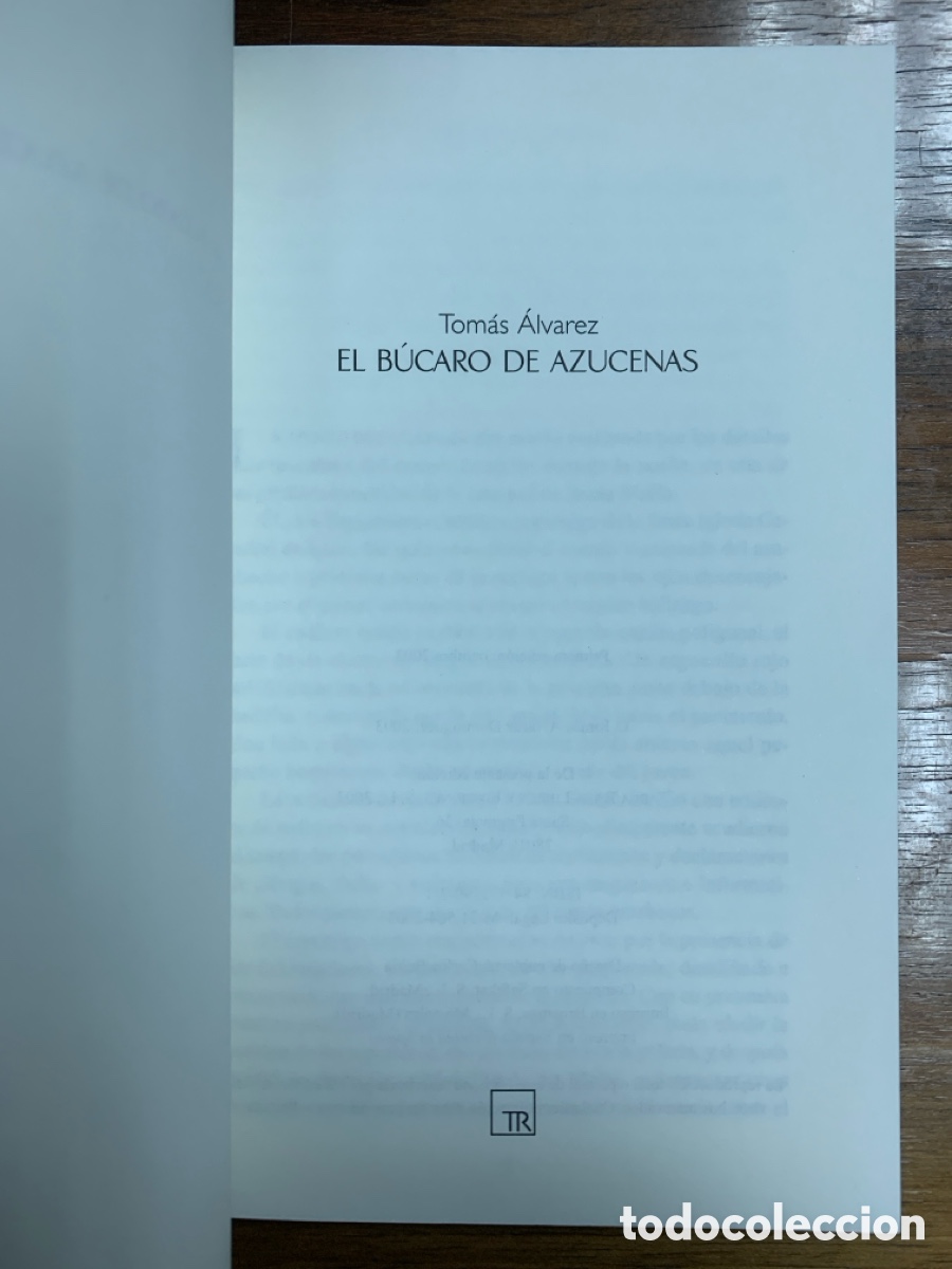 Libros: El B&uacute;caro de Azucenas, Tom&aacute;s &Aacute;lvarez - TABLA RASA 2003 - Foto 2