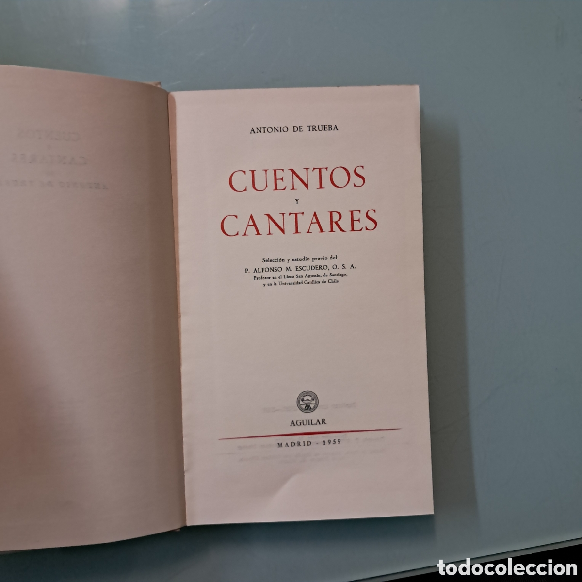 Libros: Antde Trueba, Cuentos y cantares, Aguilar 1959 - Foto 2