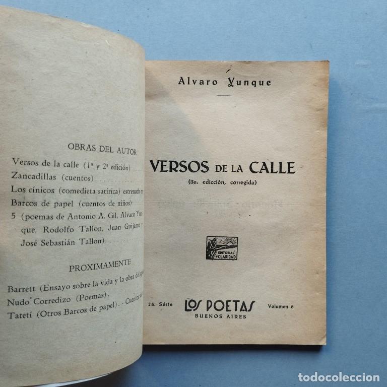 Libros: Versos de la Calle. - Yunque, Alvaro. - Foto 2