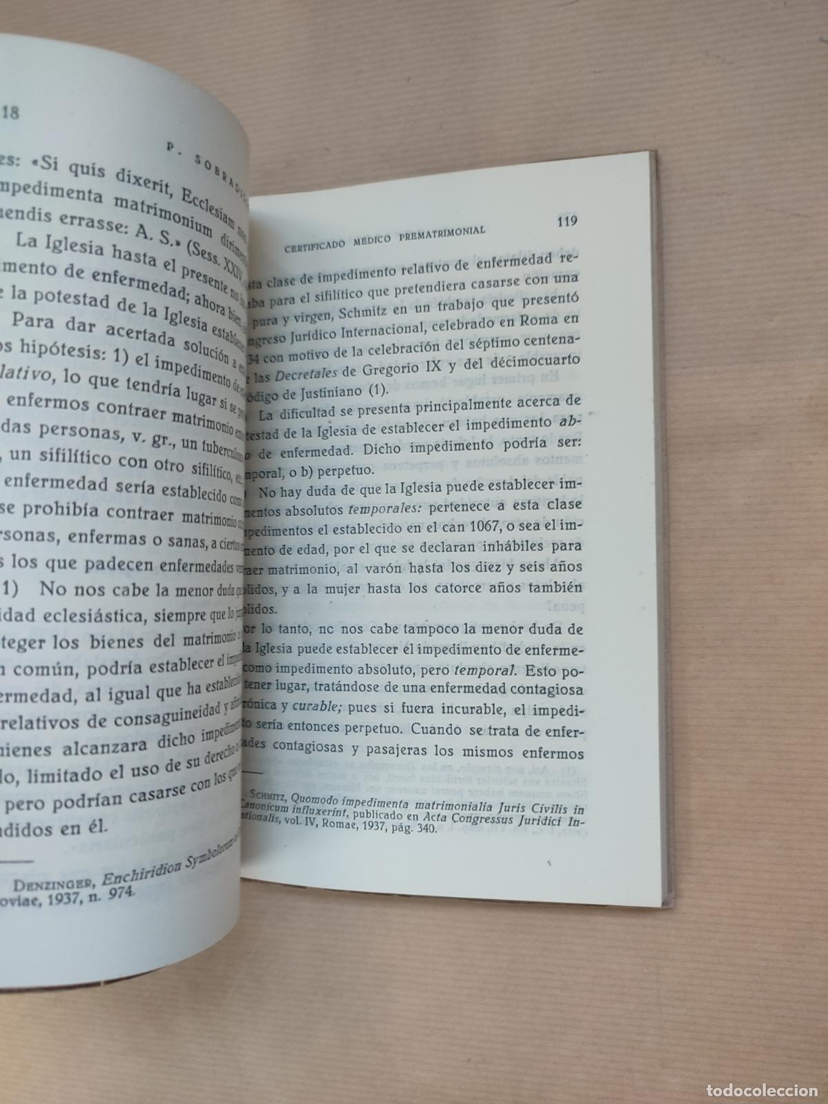 Libros: EL CERTIFICADO MEDICO PREMATRIMONIAL - &rdquo;SOBRADILLO, Agapito de&rdquo; - Foto 2