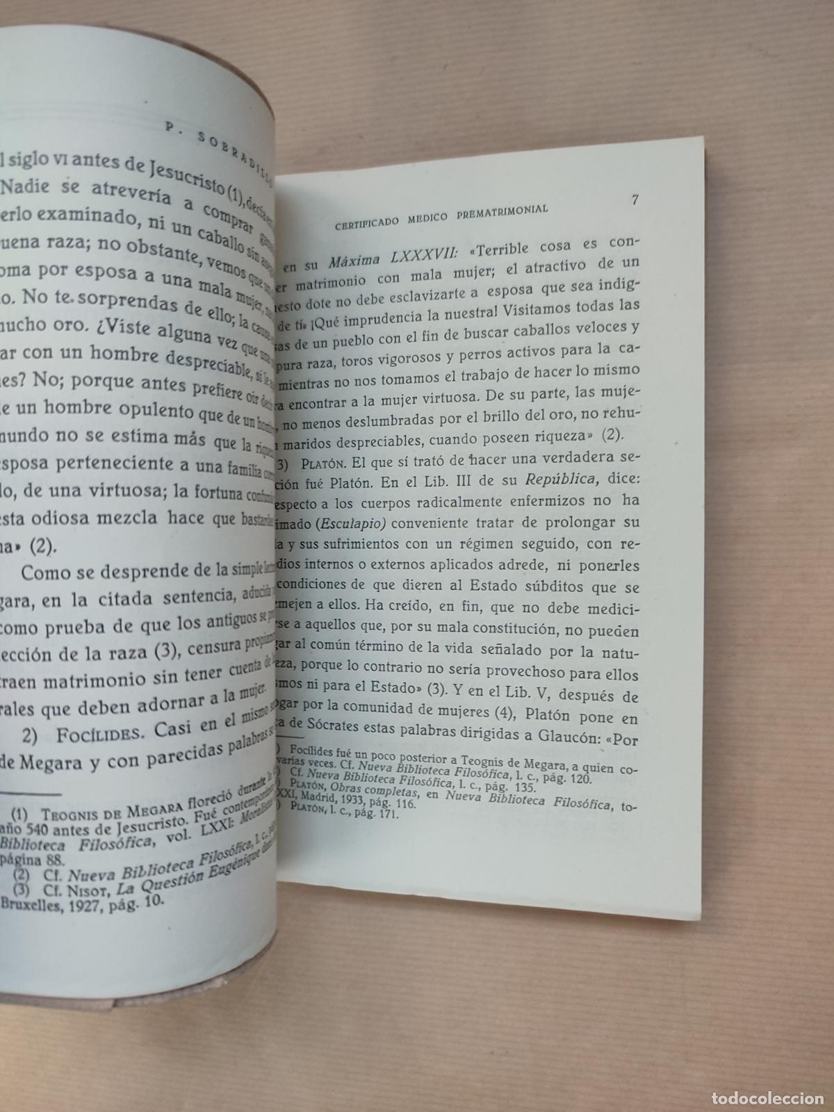 Libros: EL CERTIFICADO MEDICO PREMATRIMONIAL - &rdquo;SOBRADILLO, Agapito de&rdquo; - Foto 4