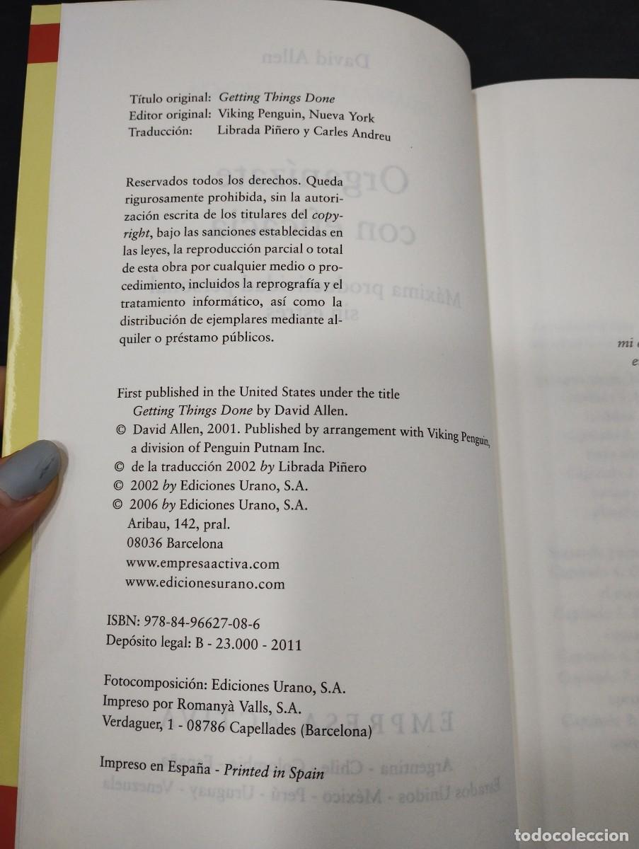 Libros: ORGAN&Iacute;ZATE CON EFICACIA - ALLEN, DAVID - Foto 3