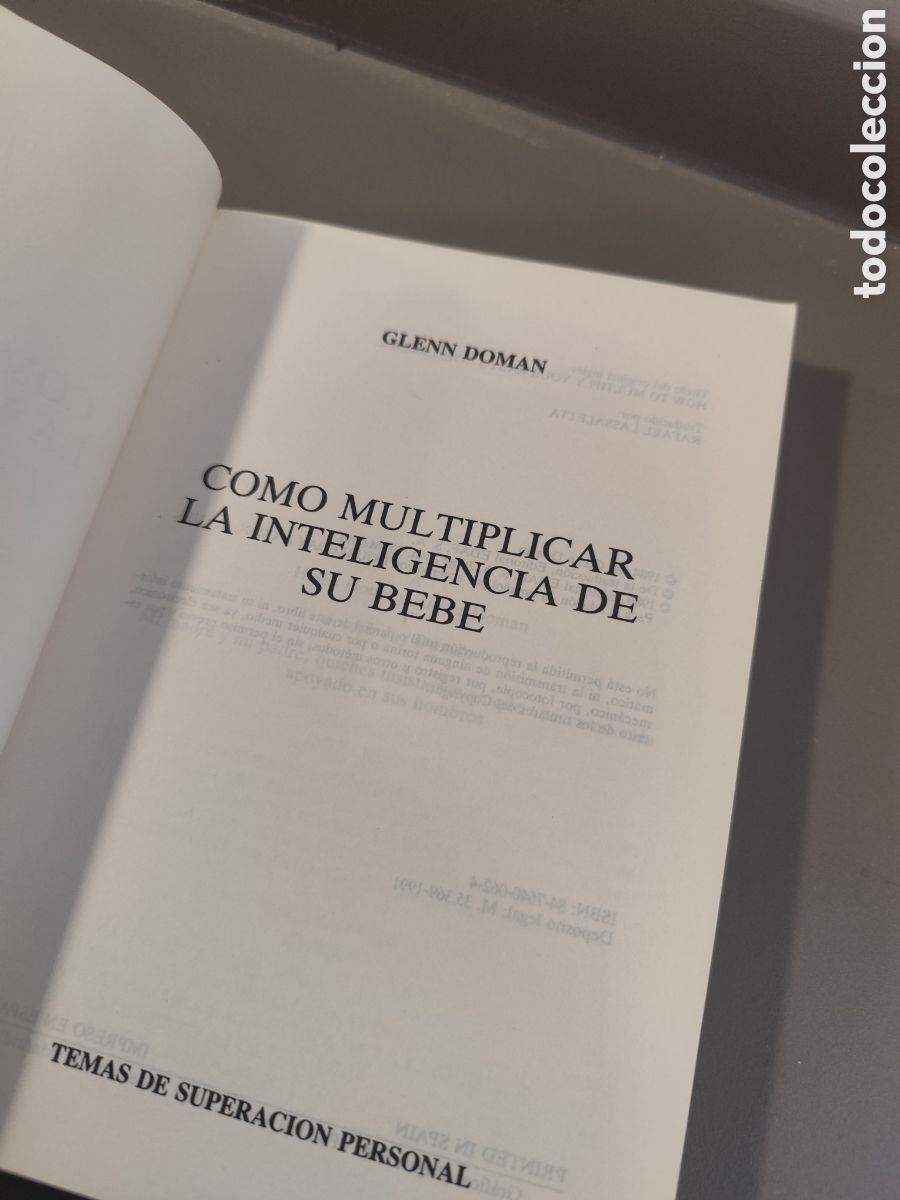 Libros: COMO MULTIPLICAR LA INTELIGENCIA DE SU BEBE, GLENN DOMAN - Foto 4