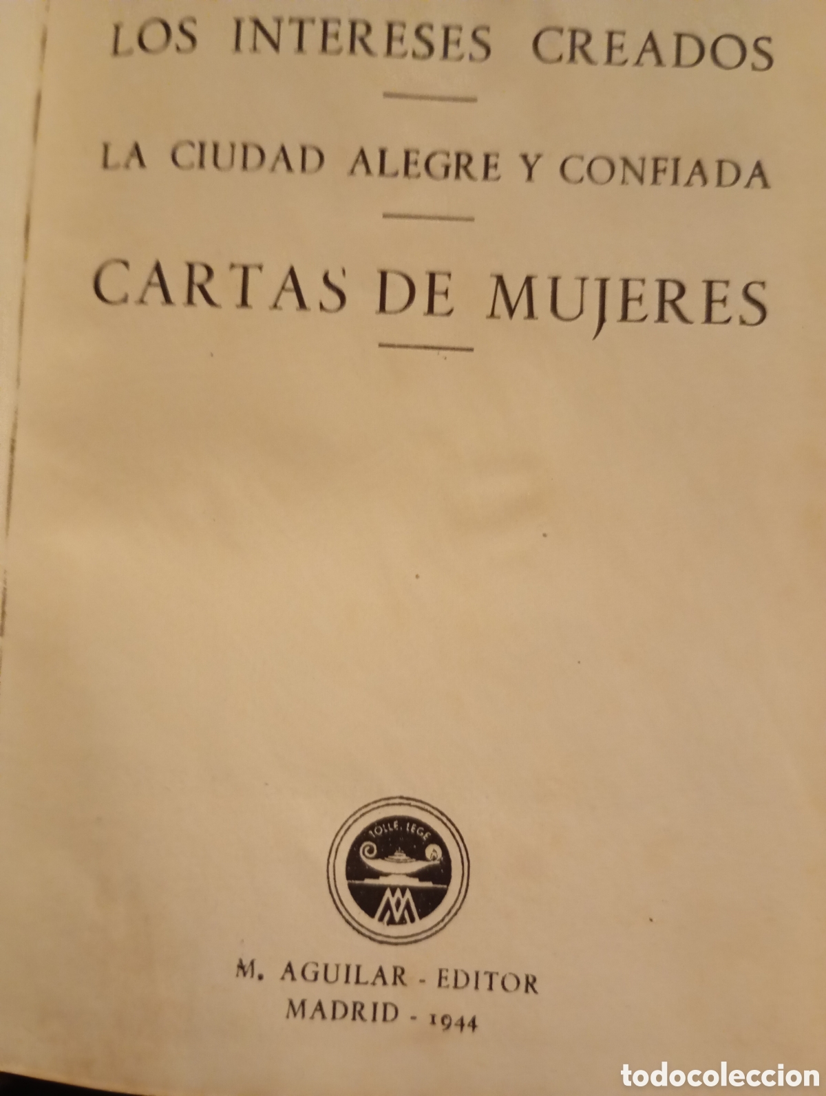 Libros: Libro &Aacute;guilar crisol Jacinto Benavente a&ntilde;o 1945 - Foto 2