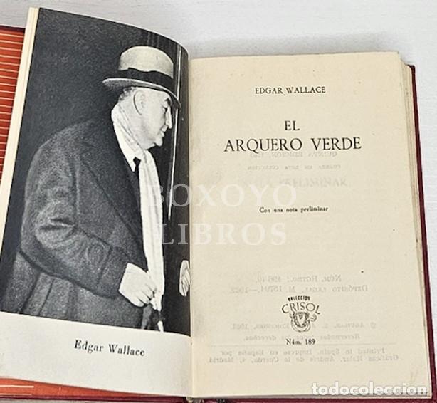 Libros: WALLACE, Edgar. El arquero verde. Aguilar. Crisol - Foto 2