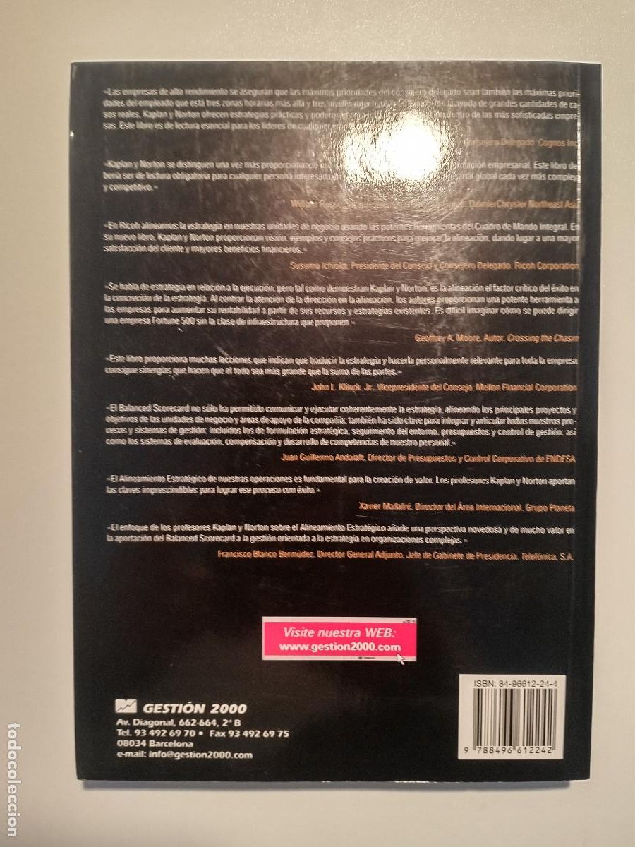 Libros: ALIGNMENT - ROBERT S. KAPLAN / DAVID P. NORTON - GESTI&Oacute;N 2000 HARVARD BUSINESS SCHOOL PRESS 2006 - Foto 3