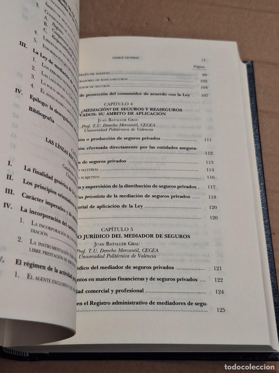 Libros: COMENTARIOS A LA LEY DE MEDIACION DE SEGUROS Y REASEGUROS PRIVADOS - CU&Ntilde;AT EDO, Vicente - BATALLER - Foto 7