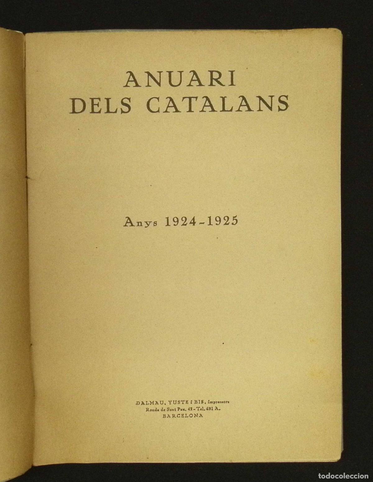 Libros: ANUARI DELS CATALANS. Anys 1924-1925. - Foto 2