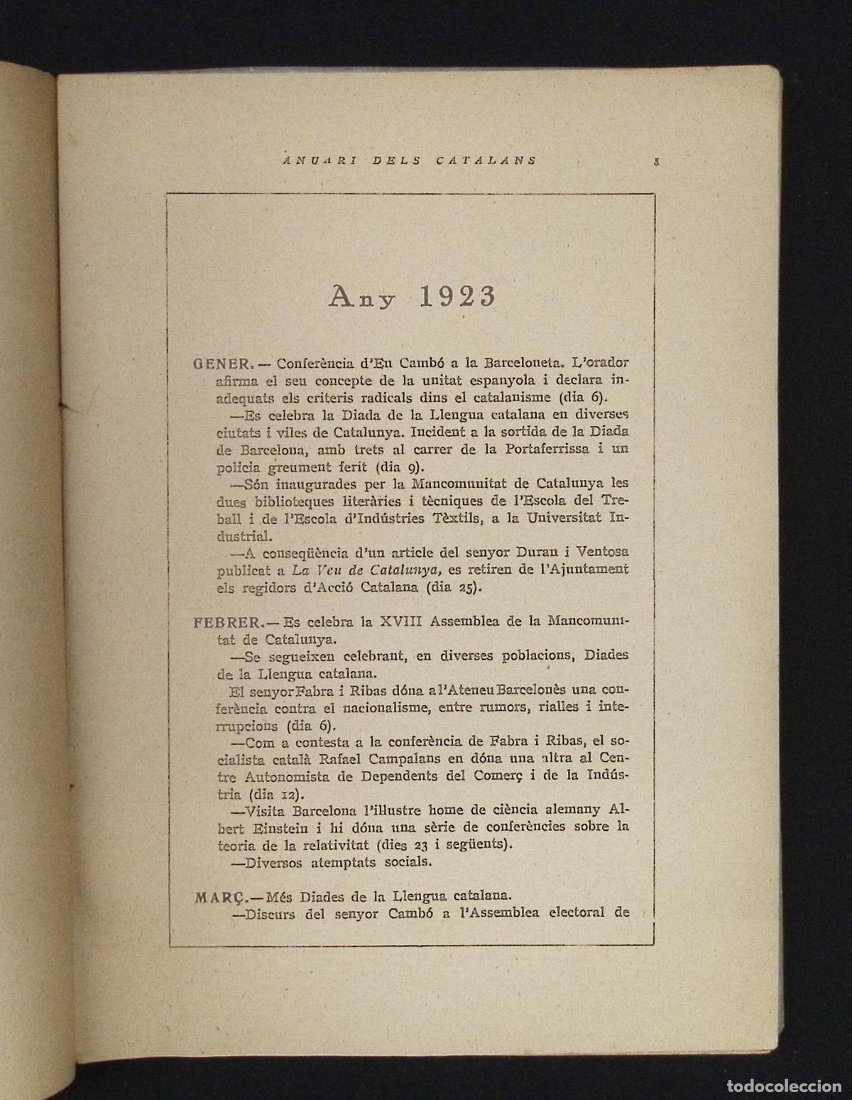 Libros: ANUARI DELS CATALANS. Anys 1924-1925. - Foto 3