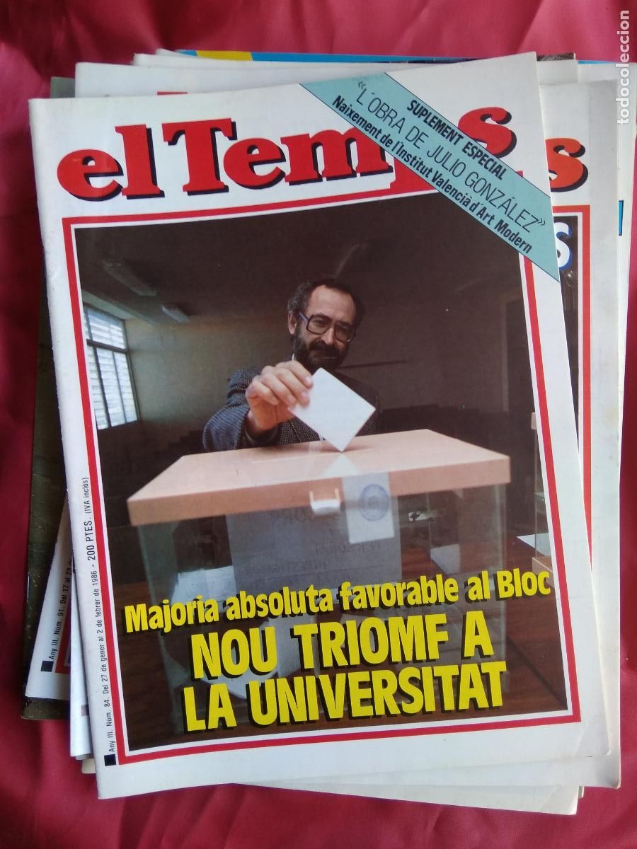 Livros em segunda m&atilde;o: El Temps Num 84 Majoria absoluta favorable al Bloc Q.366