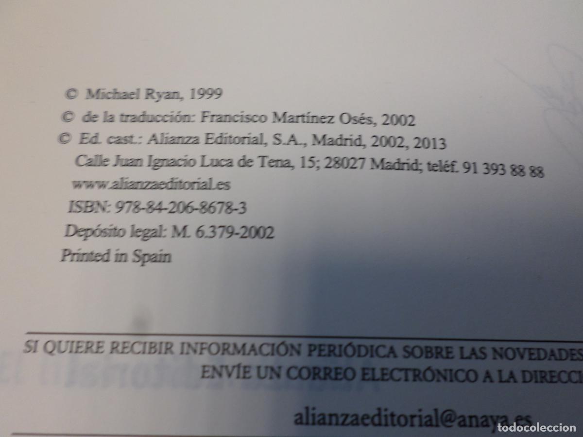 Libros: TEORIA LITERARIA. UNA INTRODUCCION PRACTICA. EDITORIAL ALIANZA 2002 - Michael Ryan - Foto 5