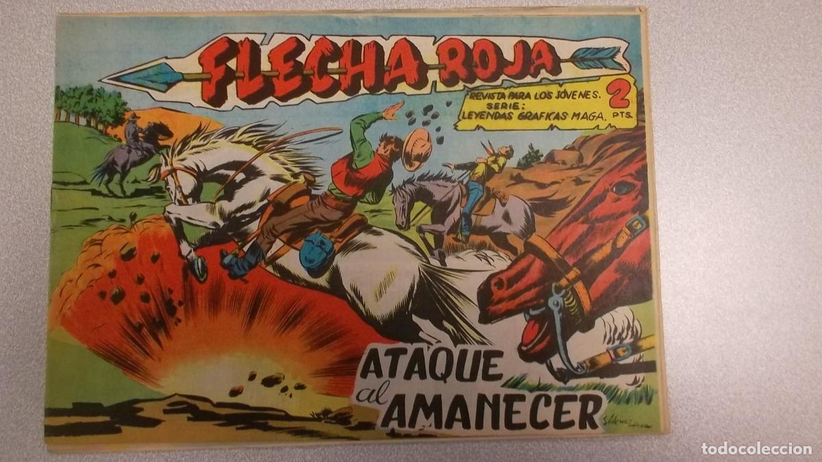 Libros: FLECHA ROJA N&ordm; 75 - ATAQUE AL AMANECER - ORIGINAL MAGA 1962 - - Foto 1