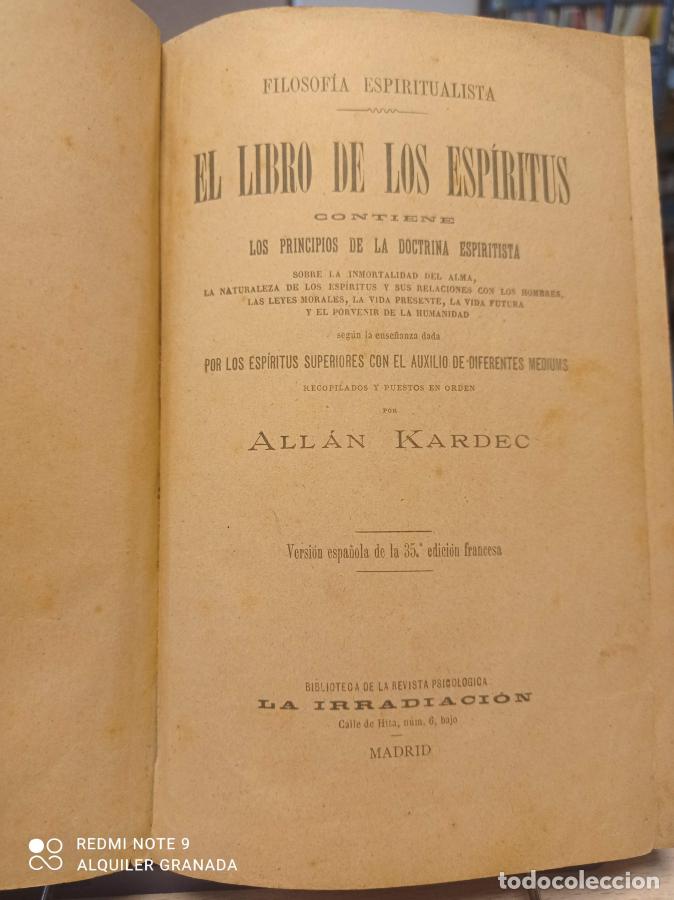 Libros: EL LIBRO DE LOS ESPIRITUS - ALLAN KARDEC - Allan Kardec - Foto 1