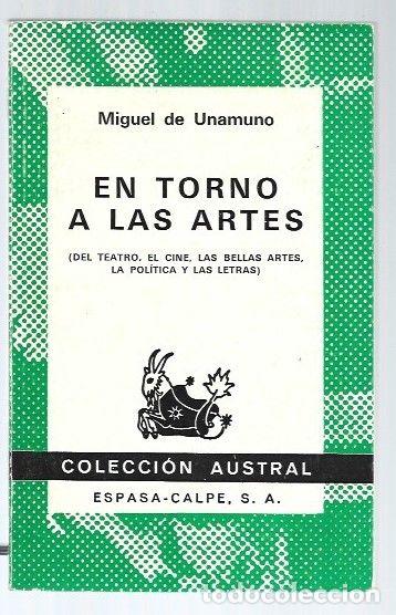 Libros: EN TORNO A LAS ARTES - UNAMUNO, MIGUEL DE - Foto 1