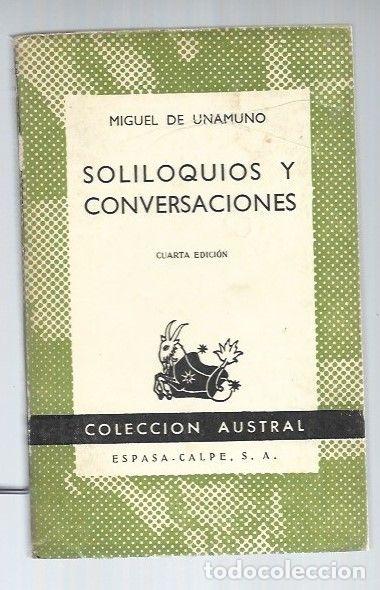 Libros: SOLILOQUIOS Y CONVERSACIONES - UNAMUNO, MIGUEL DE - Foto 1