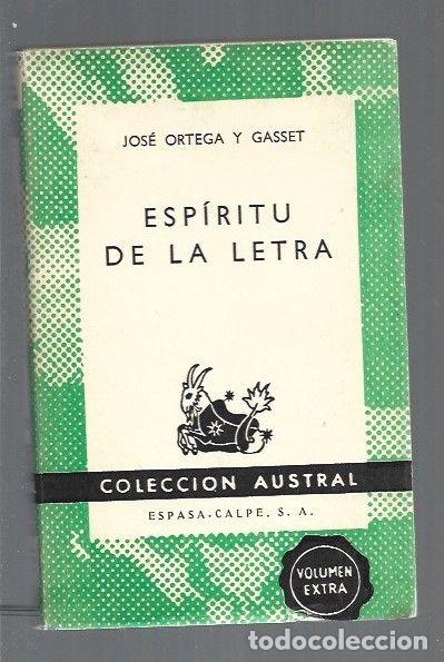 Libros: ESPIRITU DE LA LETRA - ORTEGA Y GASSET, JOSE - Foto 1