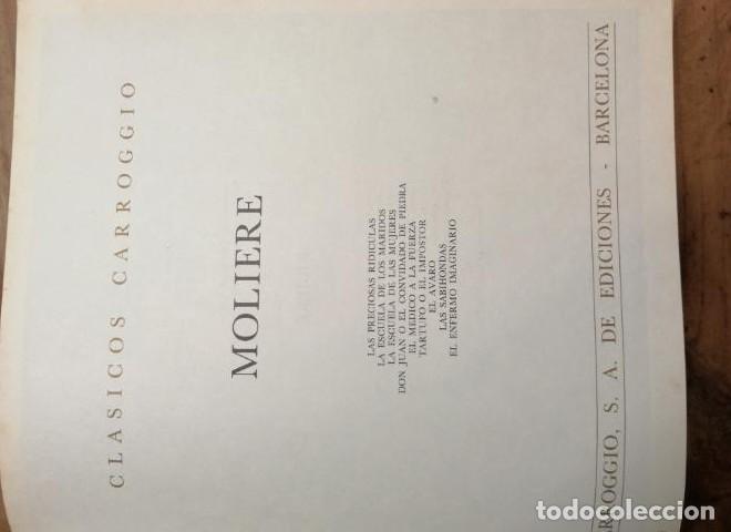Libros: MOLIERE, CL&Aacute;SICOS CARROGGIO. - - Foto 1