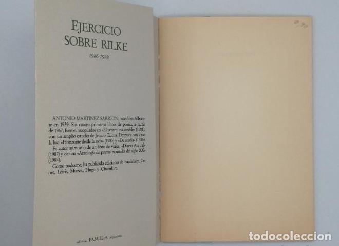 Libros: EJERCICIO SOBRE RILKE - Antonio Mart&iacute;nez Sarri&oacute;n - Foto 2