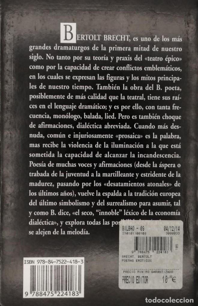 Libros: POEMAS ER&Oacute;TICOS - Bertolt Brecht - Foto 2