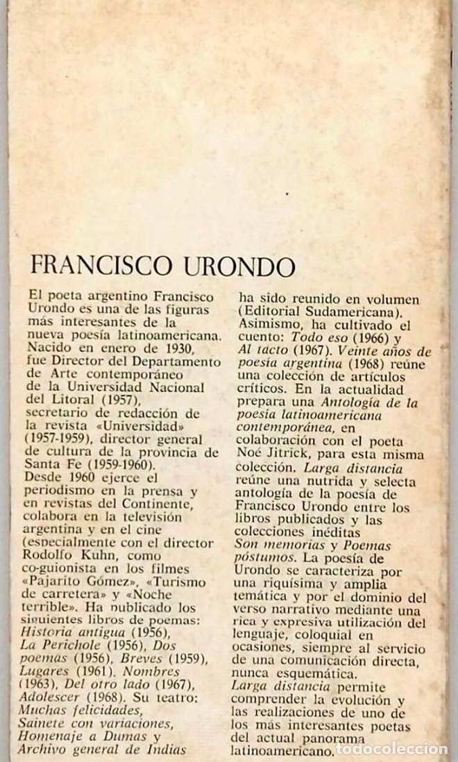 Libros: LARGA DISTANCIA - Francisco Urondo - Foto 2