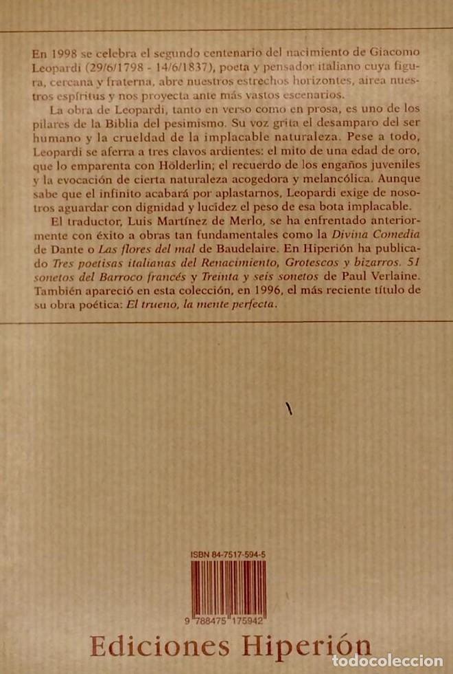 Libros: CANTOS ESCOGIDOS - Giacomo Leopardi - Foto 2