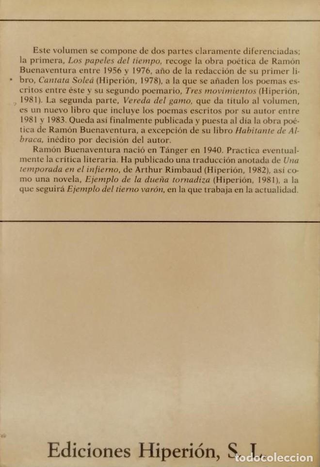 Libros: VEREDA DEL GAMO - Ram&oacute;n Buenaventura - Foto 2