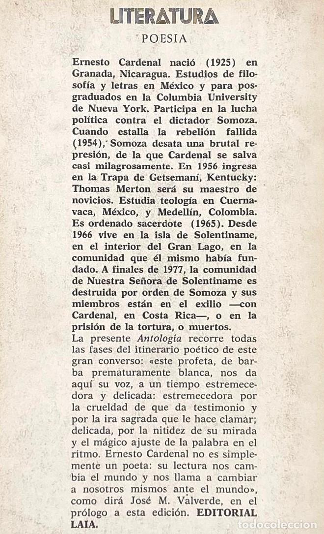 Libros: ANTOLOG&Iacute;A - Ernesto Cardenal - Foto 2