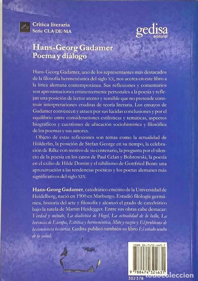 Libros: POEMA Y DI&Aacute;LOGO - Hans Georg Gadamer - Foto 2