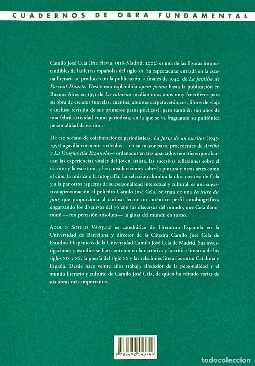 Libros: LA FORJA DE UN ESCRITOR (1943-1952) - Camilo Jos&eacute; Cela - Foto 2