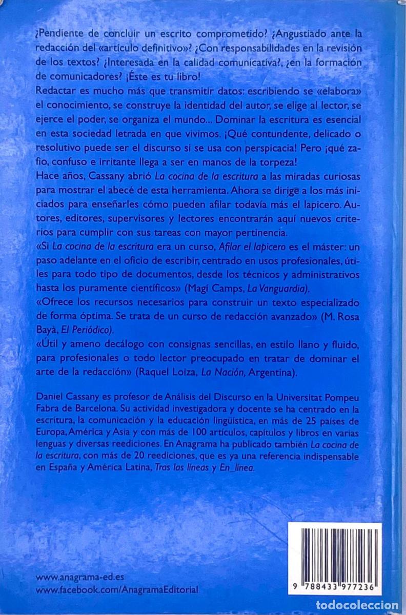 Libros: AFILAR EL LAPICERO - Daniel Cassany - Foto 2