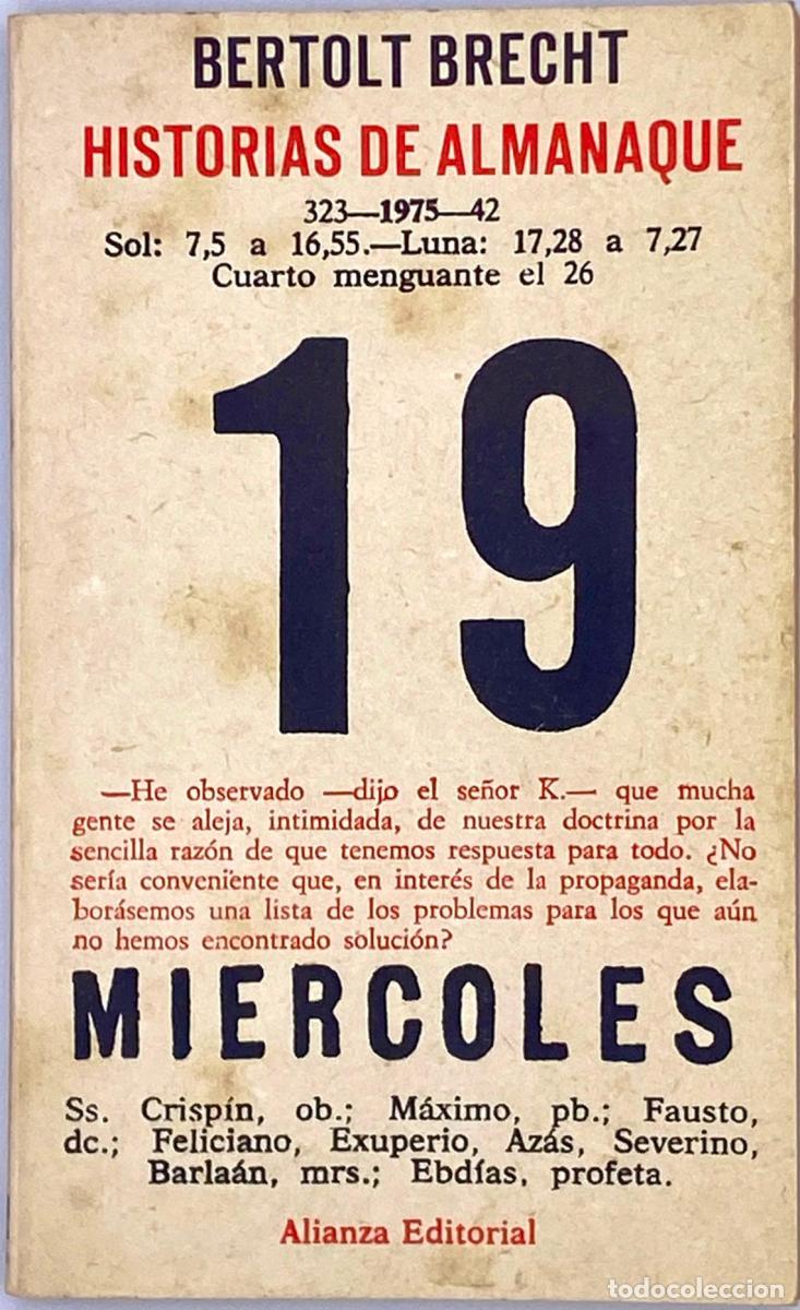 Libros: HISTORIAS DE ALMANAQUE - Bertolt Brecht - Foto 1