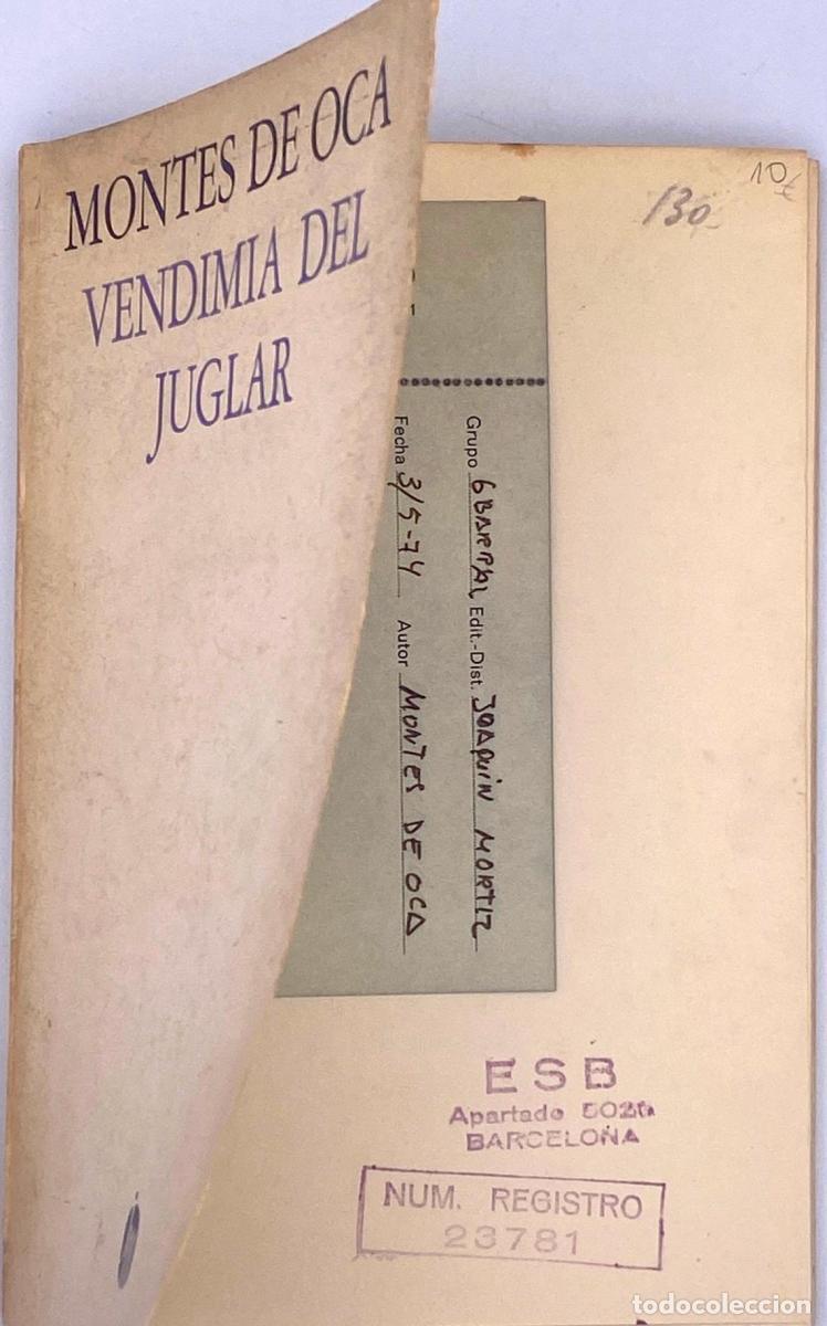 Libros: Montes de Oca - Vendimia del Juglar - Montes De Oca - Foto 2