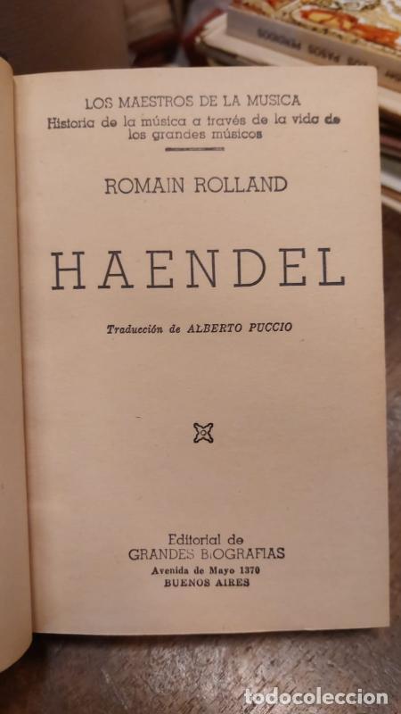 Libros: HAENDEL. Trad. de Alberto Puccio. - ROLLAND, Roma. - Foto 2