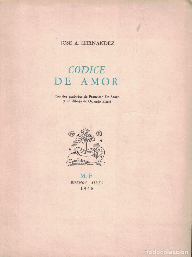 Libros: C&Oacute;DICE DE AMOR. Poemas. - Hern&aacute;ndez. Jos&eacute; A., - Foto 1