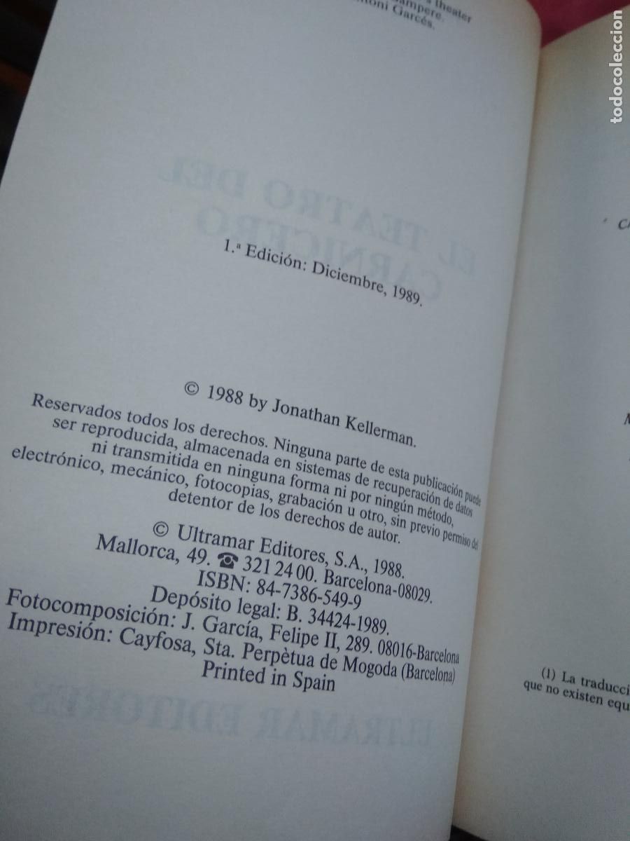 Libros: El teatro del Carnicero Jonathan Kellerman L.31642-514 - Foto 2