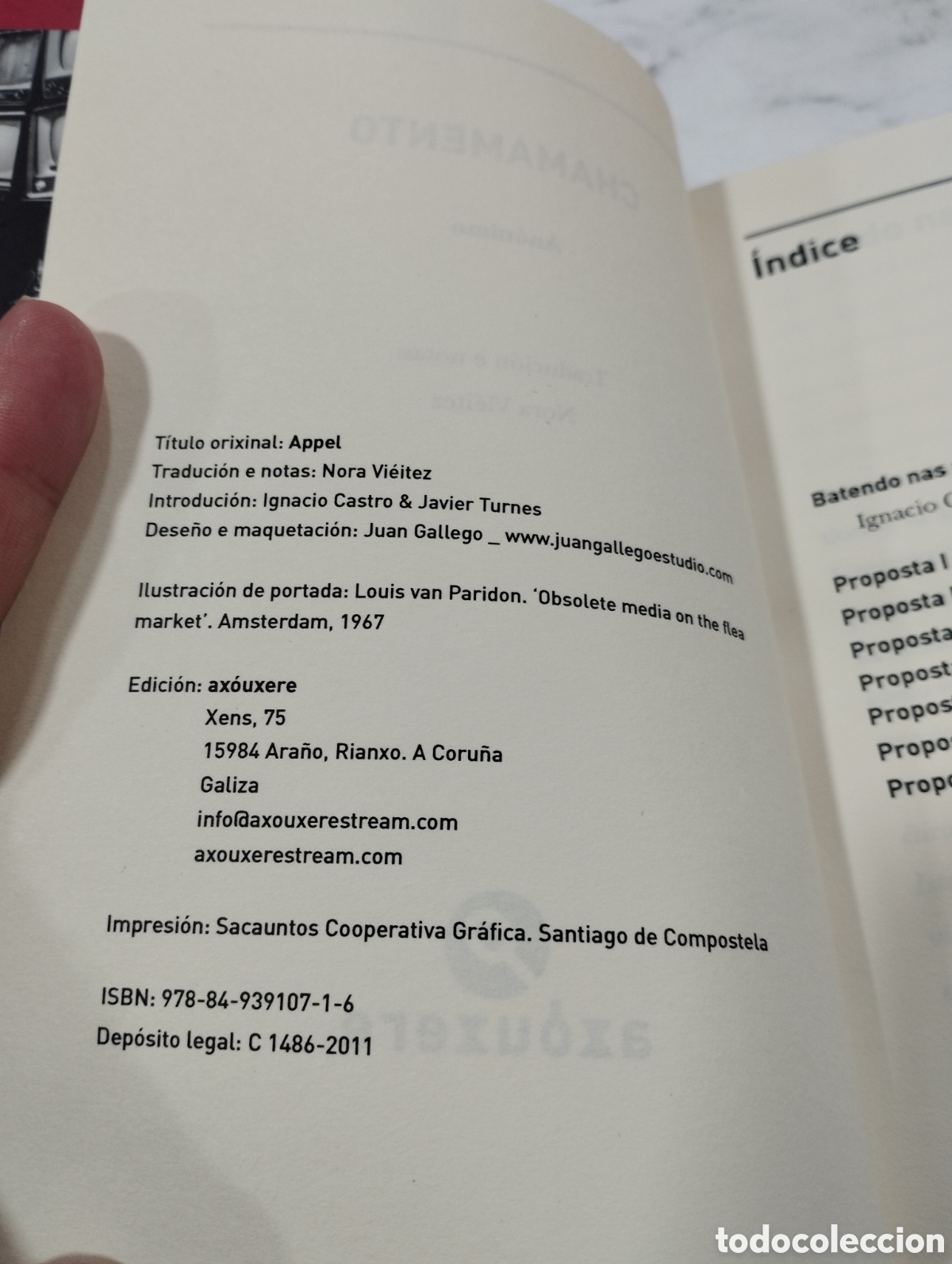 Libros: Chamamento - An&oacute;nimo (texto en gallego) Ed. Axouxere 2011 - Foto 3
