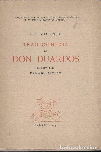 Libros: TRAGICOMEDIA DE DON DUARDOS. - Gil Vicente. - Foto 1